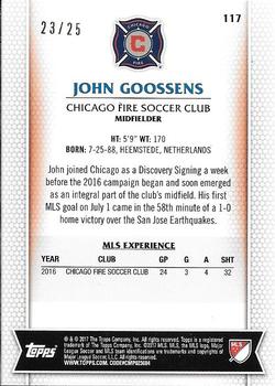 2017 Topps MLS - Orange #117 John Goossens Back