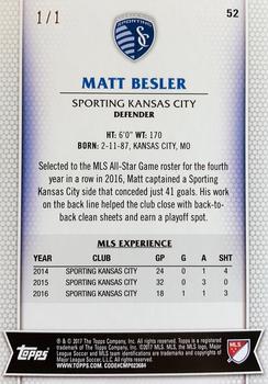2017 Topps MLS - Black #52 Matt Besler Back
