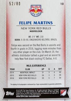 2017 Topps MLS - Autographs #10 Felipe Martins Back