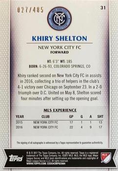 2017 Topps MLS - Autographs #31 Khiry Shelton Back