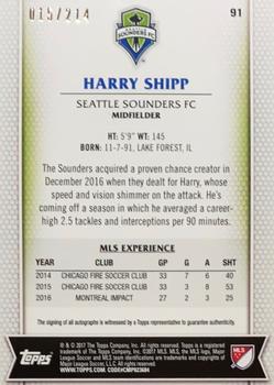2017 Topps MLS - Autographs #91 Harry Shipp Back