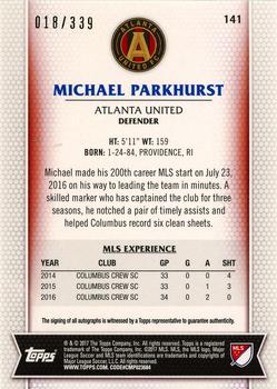 2017 Topps MLS - Autographs #141 Michael Parkhurst Back