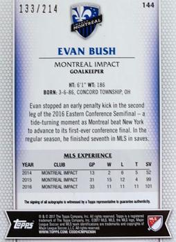 2017 Topps MLS - Autographs #144 Evan Bush Back