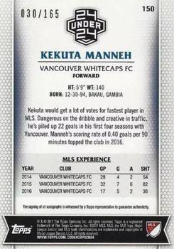 2017 Topps MLS - Autographs #150 Kekuta Manneh Back