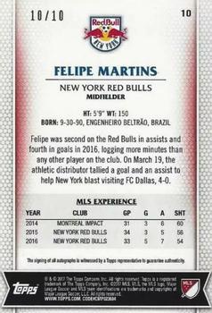 2017 Topps MLS - Autographs Red #10 Felipe Martins Back