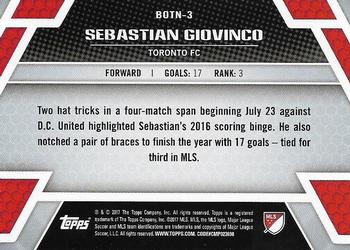 2017 Topps MLS - Back of the Net #BOTN-3 Sebastian Giovinco Back
