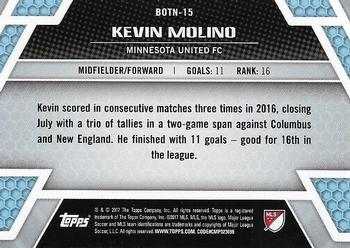 2017 Topps MLS - Back of the Net #BOTN-15 Kevin Molino Back