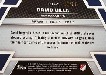 2017 Topps MLS - Back of the Net Red #BOTN-2 David Villa Back
