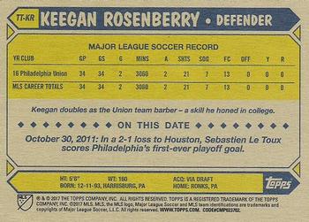 2017 Topps MLS - Throwback Topps #TT-KR Keegan Rosenberry Back
