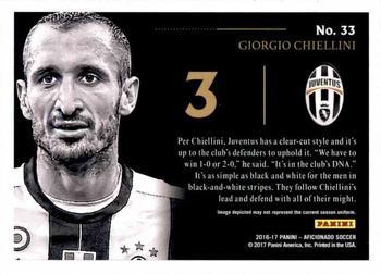 2017 Panini Aficionado - First Kick #33 Giorgio Chiellini Back