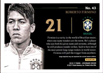 2017 Panini Aficionado - First Kick #43 Roberto Firmino Back