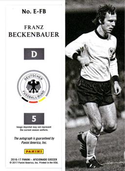 2017 Panini Aficionado - Endorsements #E-FB Franz Beckenbauer Back