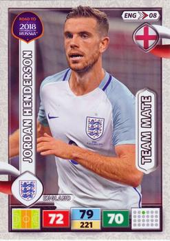 2017 Panini Adrenalyn XL Road to 2018 World Cup #ENG08 Jordan Henderson Front