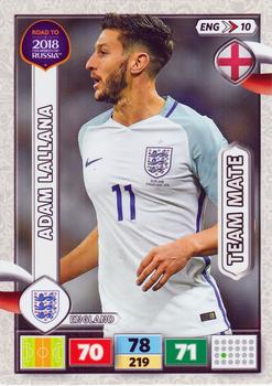 2017 Panini Adrenalyn XL Road to 2018 World Cup #ENG10 Adam Lallana Front