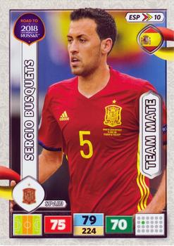 2017 Panini Adrenalyn XL Road to 2018 World Cup #ESP10 Sergio Busquets Front