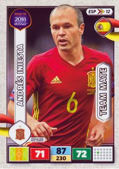 2017 Panini Adrenalyn XL Road to 2018 World Cup #ESP12 Andres Iniesta Front