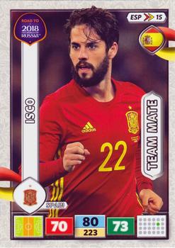 2017 Panini Adrenalyn XL Road to 2018 World Cup #ESP15 Isco Front