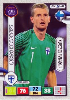 2017 Panini Adrenalyn XL Road to 2018 World Cup #FIN01 Lukas Hradecky Front