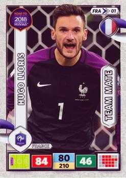 2017 Panini Adrenalyn XL Road to 2018 World Cup #FRA01 Hugo Lloris Front