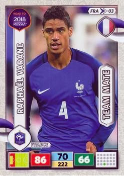 2017 Panini Adrenalyn XL Road to 2018 World Cup #FRA03 Raphael Varane Front