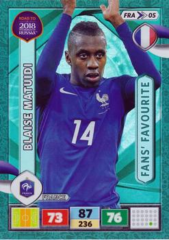 2017 Panini Adrenalyn XL Road to 2018 World Cup #FRA05 Blaise Matuidi Front