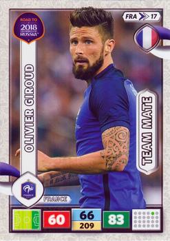 2017 Panini Adrenalyn XL Road to 2018 World Cup #FRA17 Olivier Giroud Front