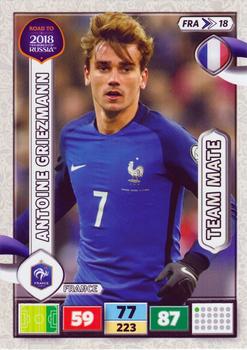 2017 Panini Adrenalyn XL Road to 2018 World Cup #FRA18 Antoine Griezmann Front