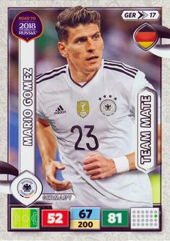 2017 Panini Adrenalyn XL Road to 2018 World Cup #GER17 Mario Gomez Front
