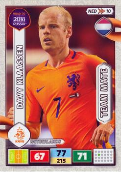 2017 Panini Adrenalyn XL Road to 2018 World Cup #NED10 Davy Klaassen Front