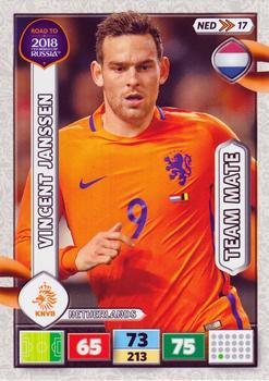 2017 Panini Adrenalyn XL Road to 2018 World Cup #NED17 Vincent Janssen Front
