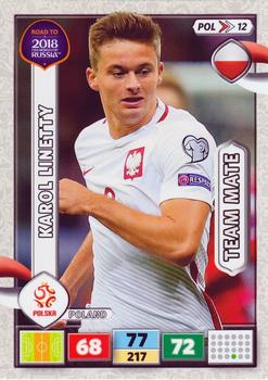 2017 Panini Adrenalyn XL Road to 2018 World Cup #POL12 Karol Linetty Front