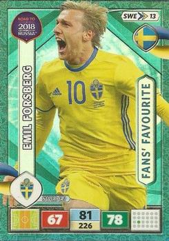 2017 Panini Adrenalyn XL Road to 2018 World Cup #SWE13 Emil Forsberg Front