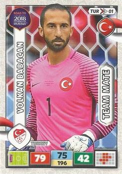 2017 Panini Adrenalyn XL Road to 2018 World Cup #TUR01 Volkan Babacan Front