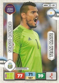 2017 Panini Adrenalyn XL Road to 2018 World Cup #ARG01 Sergio Romero Front