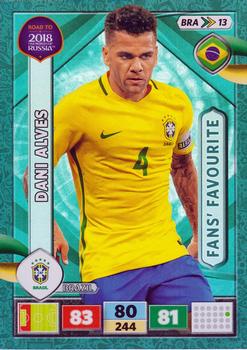 2017 Panini Adrenalyn XL Road to 2018 World Cup #BRA13 Dani Alves Front