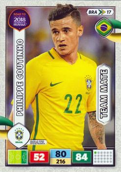 2017 Panini Adrenalyn XL Road to 2018 World Cup #BRA17 Philippe Coutinho Front