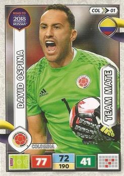 2017 Panini Adrenalyn XL Road to 2018 World Cup #COL01 David Ospina Front