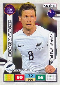 2017 Panini Adrenalyn XL Road to 2018 World Cup #NZL07 Michael McGlinchey Front