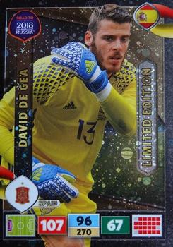 2017 Panini Adrenalyn XL Road to 2018 World Cup - Limited Editions #NNO David De Gea Front