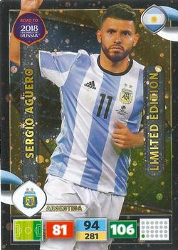 2017 Panini Adrenalyn XL Road to 2018 World Cup - Limited Editions #NNO Sergio Agüero Front