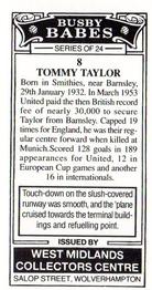 1990 West Midlands Collectors Centre Busby Babes #8 Tommy Taylor Back