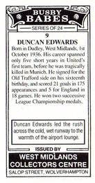 1990 West Midlands Collectors Centre Busby Babes #9 Duncan Edwards Back