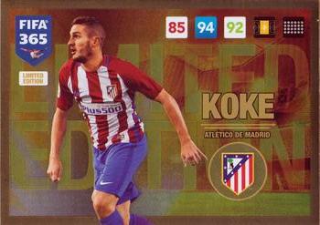 2016-17 Panini Adrenalyn XL FIFA 365 Update Edition - Limited Edition #NNO Koke Front