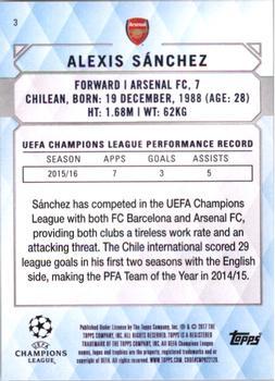 2017 Topps UEFA Champions League Showcase - Gold #3 Alexis Sánchez Back