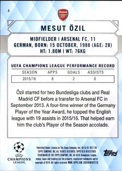 2017 Topps UEFA Champions League Showcase - Gold #4 Mesut Özil Back