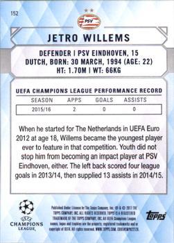 2017 Topps UEFA Champions League Showcase - Gold #152 Jetro Willems Back