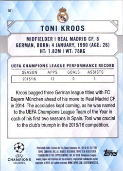 2017 Topps UEFA Champions League Showcase - Gold #161 Toni Kroos Back