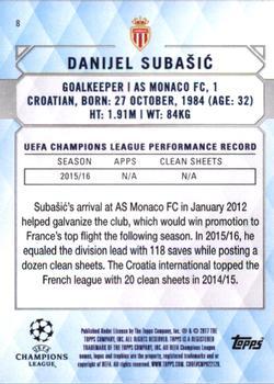 2017 Topps UEFA Champions League Showcase - Red #8 Danijel Subasic Back