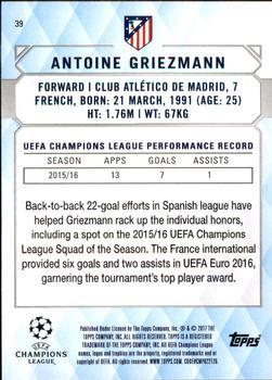 2017 Topps UEFA Champions League Showcase - Red #39 Antoine Griezmann Back