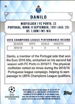 2017 Topps UEFA Champions League Showcase - Red #86 Danilo Back